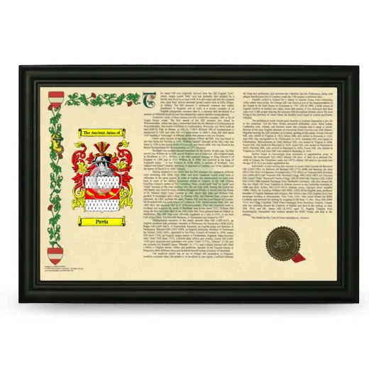 Pavis Armorial Landscape Framed - Black