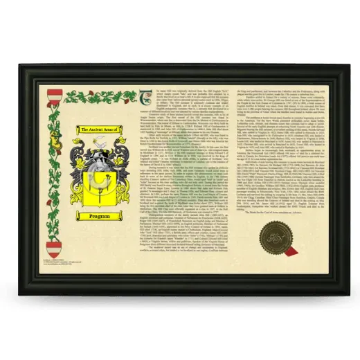 Peagram Armorial Landscape Framed - Black