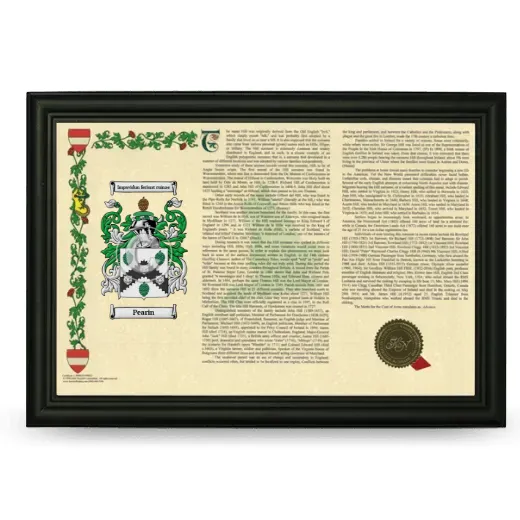 Pearin Armorial Landscape Framed - Black