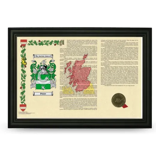 Pease Armorial Landscape Framed - Black