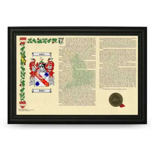 Peate Armorial Landscape Framed - Black