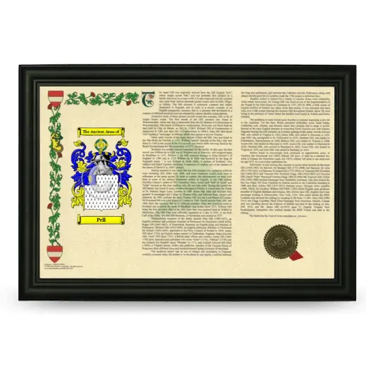 Pell Armorial Landscape Framed - Black