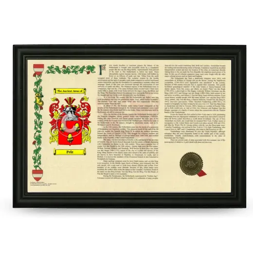 Pelz Armorial Landscape Framed - Black