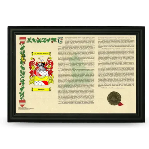 Penale Armorial Landscape Framed - Black
