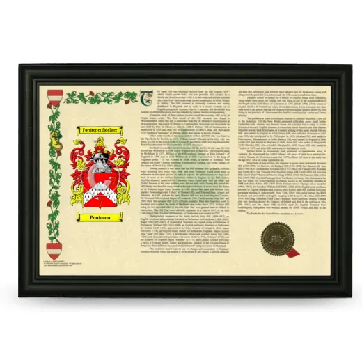Penimen Armorial Landscape Framed - Black