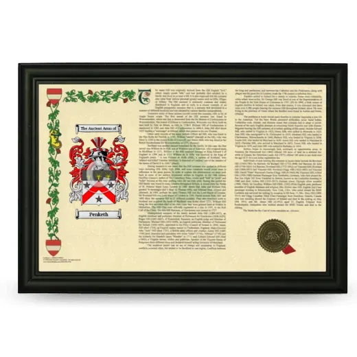 Penketh Armorial Landscape Framed - Black