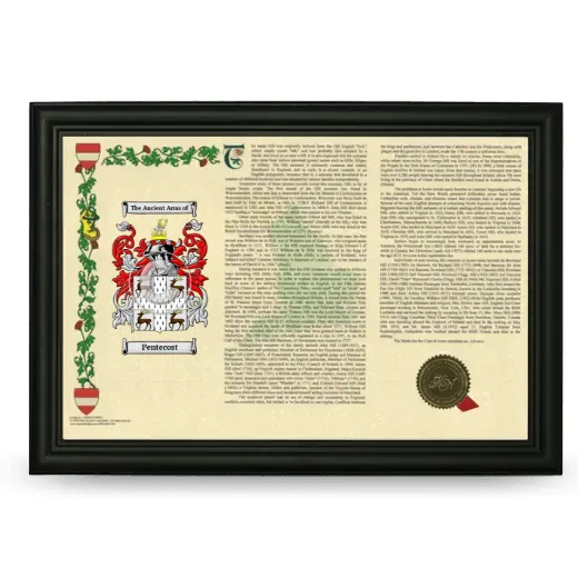 Pentecost Armorial Landscape Framed - Black