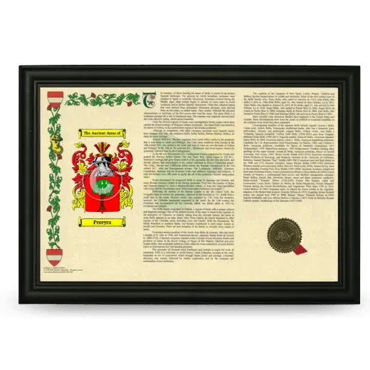 Pereyra Armorial Landscape Framed - Black