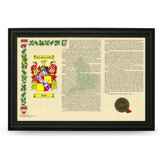 Perry Armorial Landscape Framed - Black