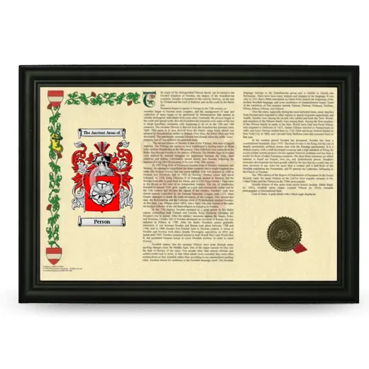Person Armorial Landscape Framed - Black