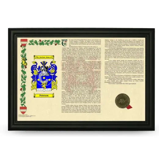 Peterson Armorial Landscape Framed - Black