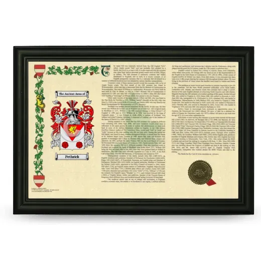 Pethrick Armorial Landscape Framed - Black