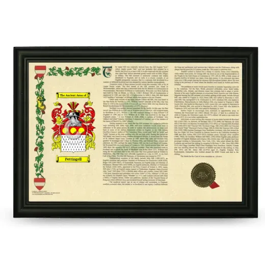 Pettingell Armorial Landscape Framed - Black