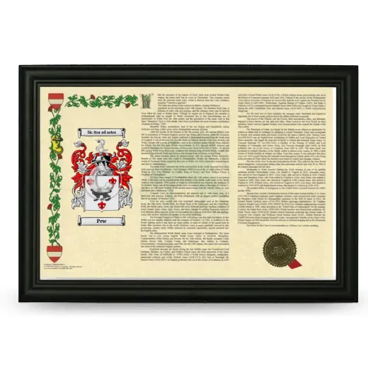 Pew Armorial Landscape Framed - Black