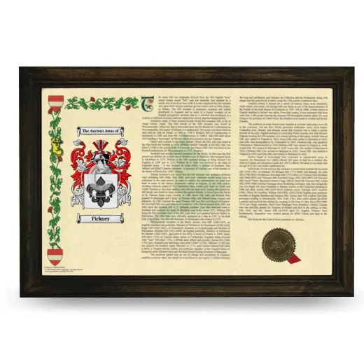 Pickney Armorial Landscape Framed - Brown