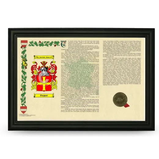 Picquet Armorial Landscape Framed - Black
