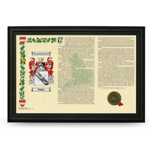 Pigdan Armorial Landscape Framed - Black
