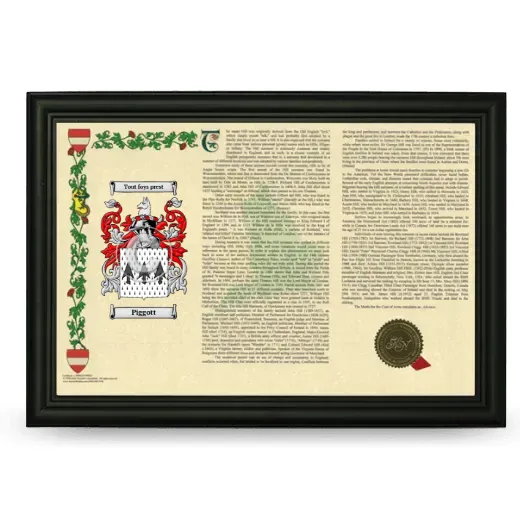 Piggott Armorial Landscape Framed - Black