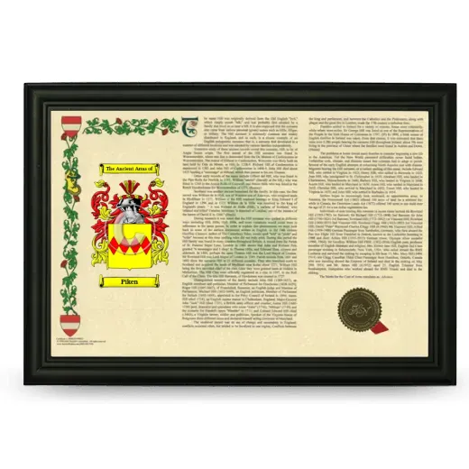 Piken Armorial Landscape Framed - Black