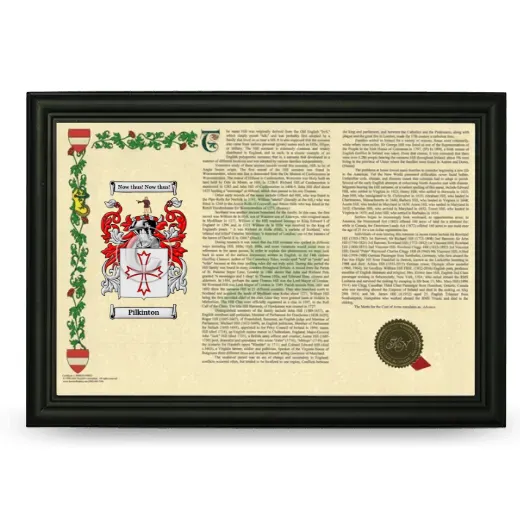 Pilkinton Armorial Landscape Framed - Black