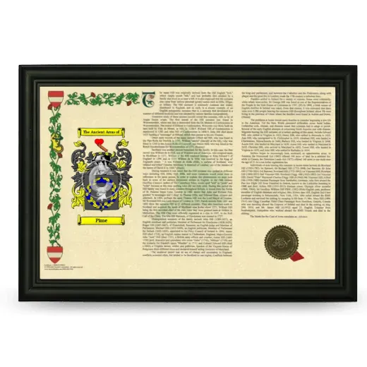 Pime Armorial Landscape Framed - Black