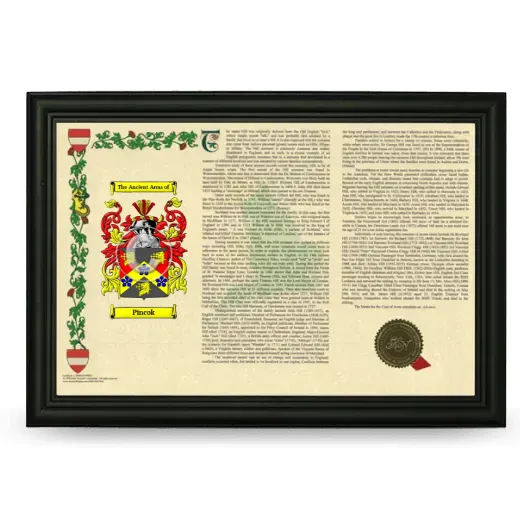 Pincok Armorial Landscape Framed - Black