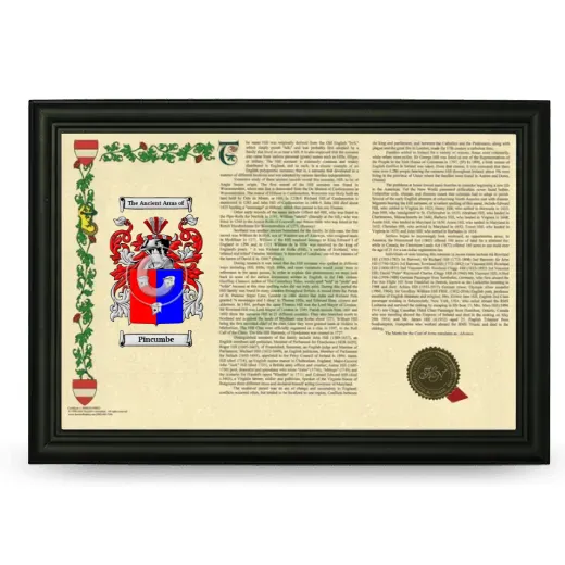 Pincumbe Armorial Landscape Framed - Black