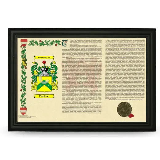 Pingleton Armorial Landscape Framed - Black