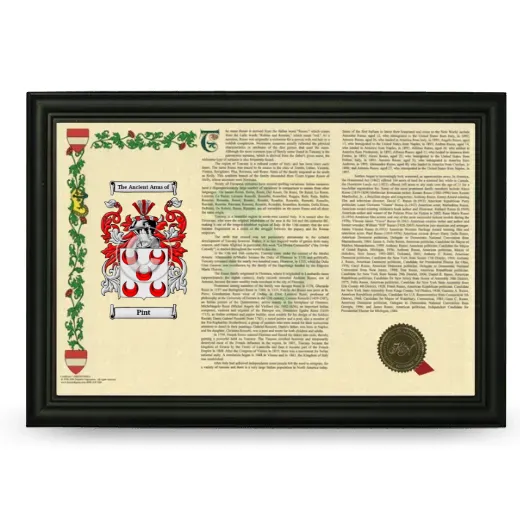 Pint Armorial Landscape Framed - Black