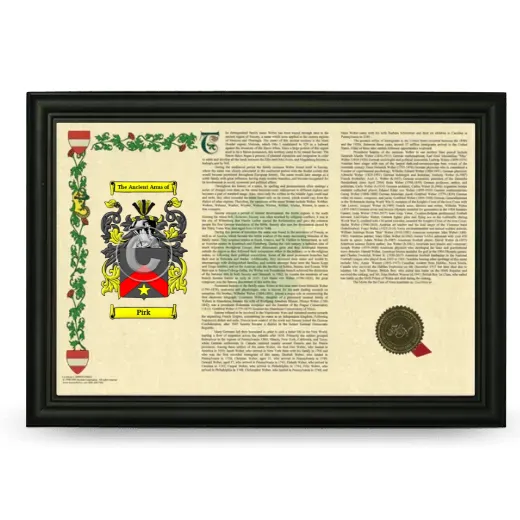 Pirk Armorial Landscape Framed - Black