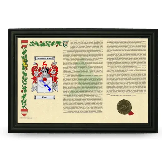 Plent Armorial Landscape Framed - Black