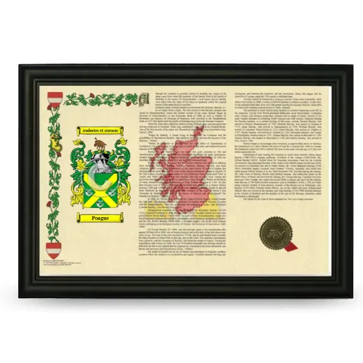 Poague Armorial Landscape Framed - Black