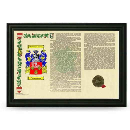 Poissonnerie Armorial Landscape Framed - Black