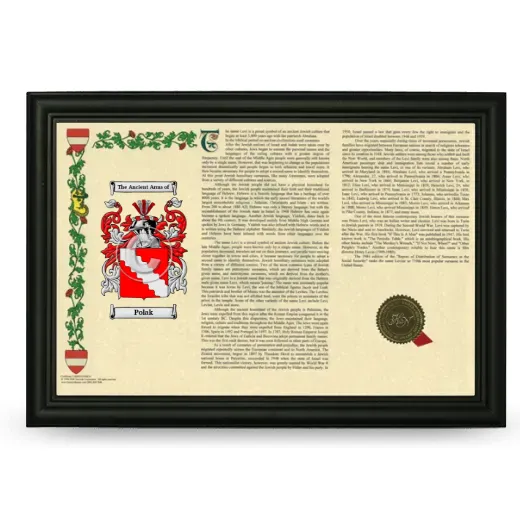 Polak Armorial Landscape Framed - Black