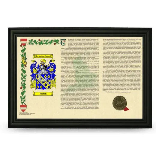 Poleon Armorial Landscape Framed - Black