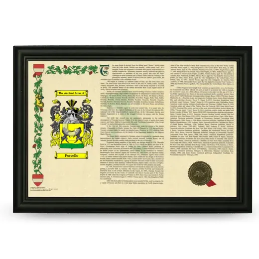 Porcello Armorial Landscape Framed - Black