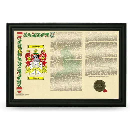Porsen Armorial Landscape Framed - Black