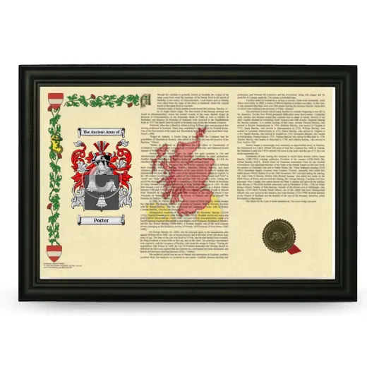 Porter Armorial Landscape Framed - Black