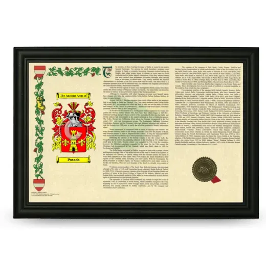 Posada Armorial Landscape Framed - Black