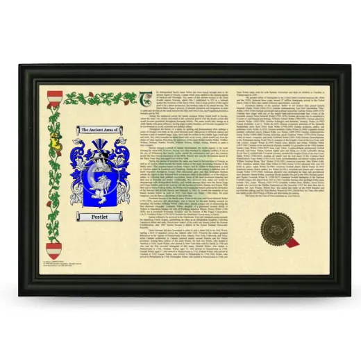 Postlet Armorial Landscape Framed - Black