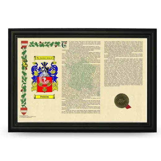 Pousson Armorial Landscape Framed - Black