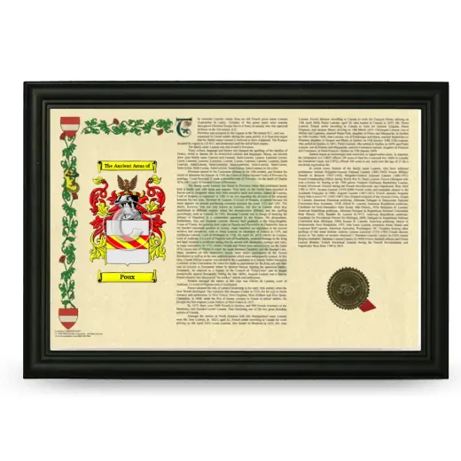 Poux Armorial Landscape Framed - Black