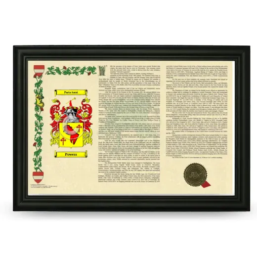 Powess Armorial Landscape Framed - Black