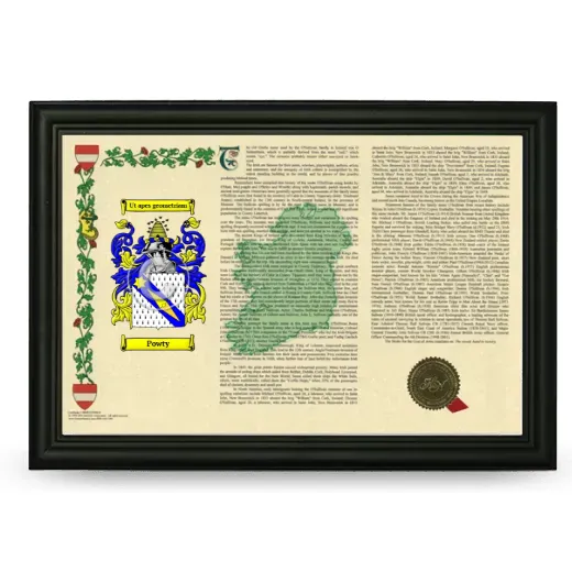 Powty Armorial Landscape Framed - Black