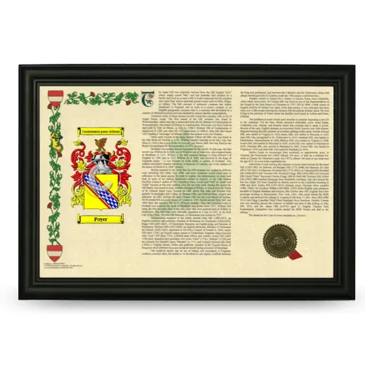 Poyer Armorial Landscape Framed - Black