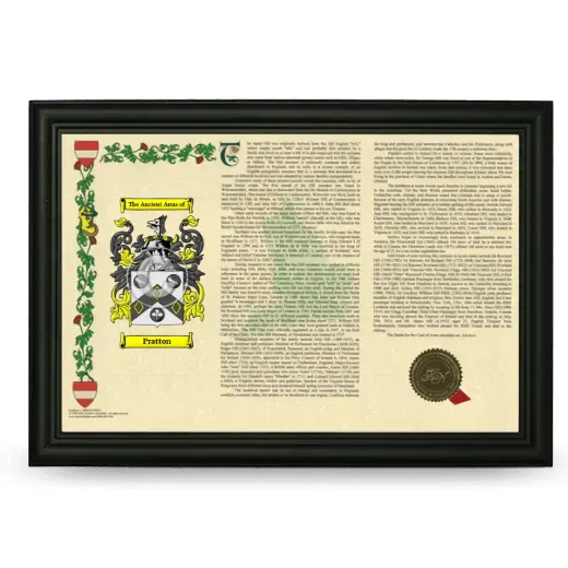 Pratton Armorial Landscape Framed - Black