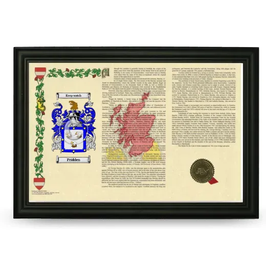 Pridden Armorial Landscape Framed - Black