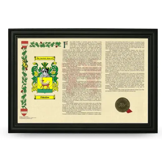 Prinzloo Armorial Landscape Framed - Black