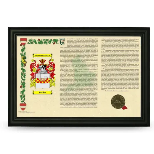 Purdue Armorial Landscape Framed - Black