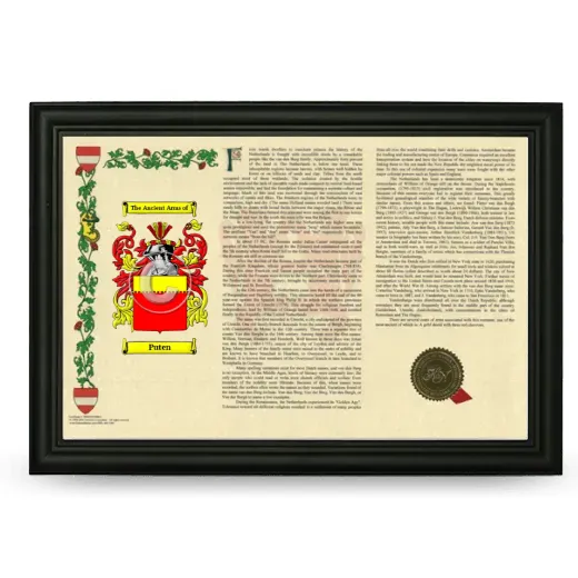 Puten Armorial Landscape Framed - Black